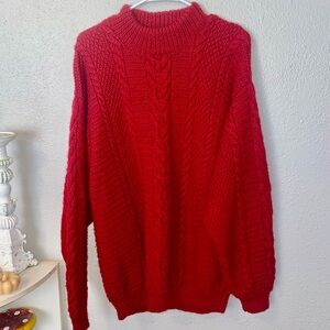 Red Wool Sweater Handmade
